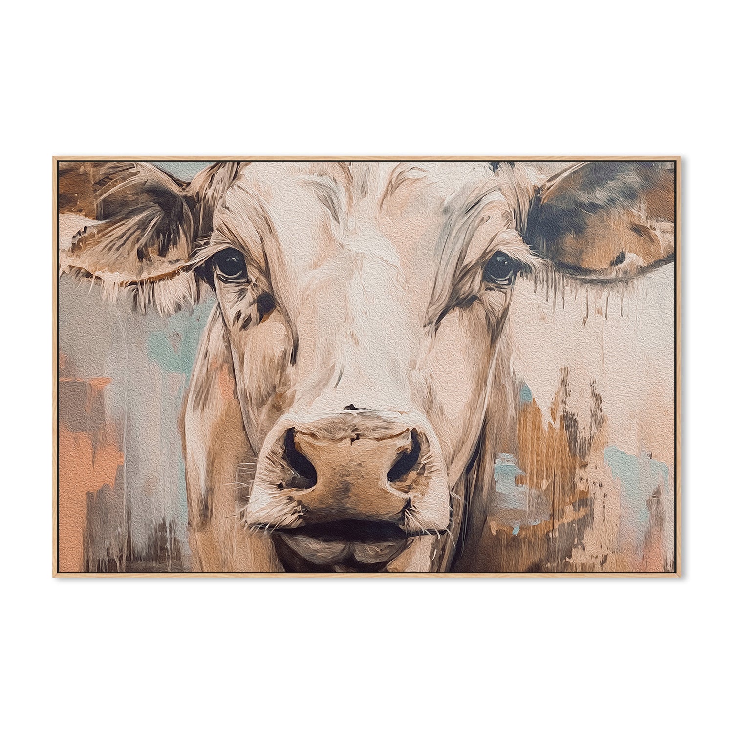 wall-art-print-canvas-poster-framed-Cow Brown Tones-4