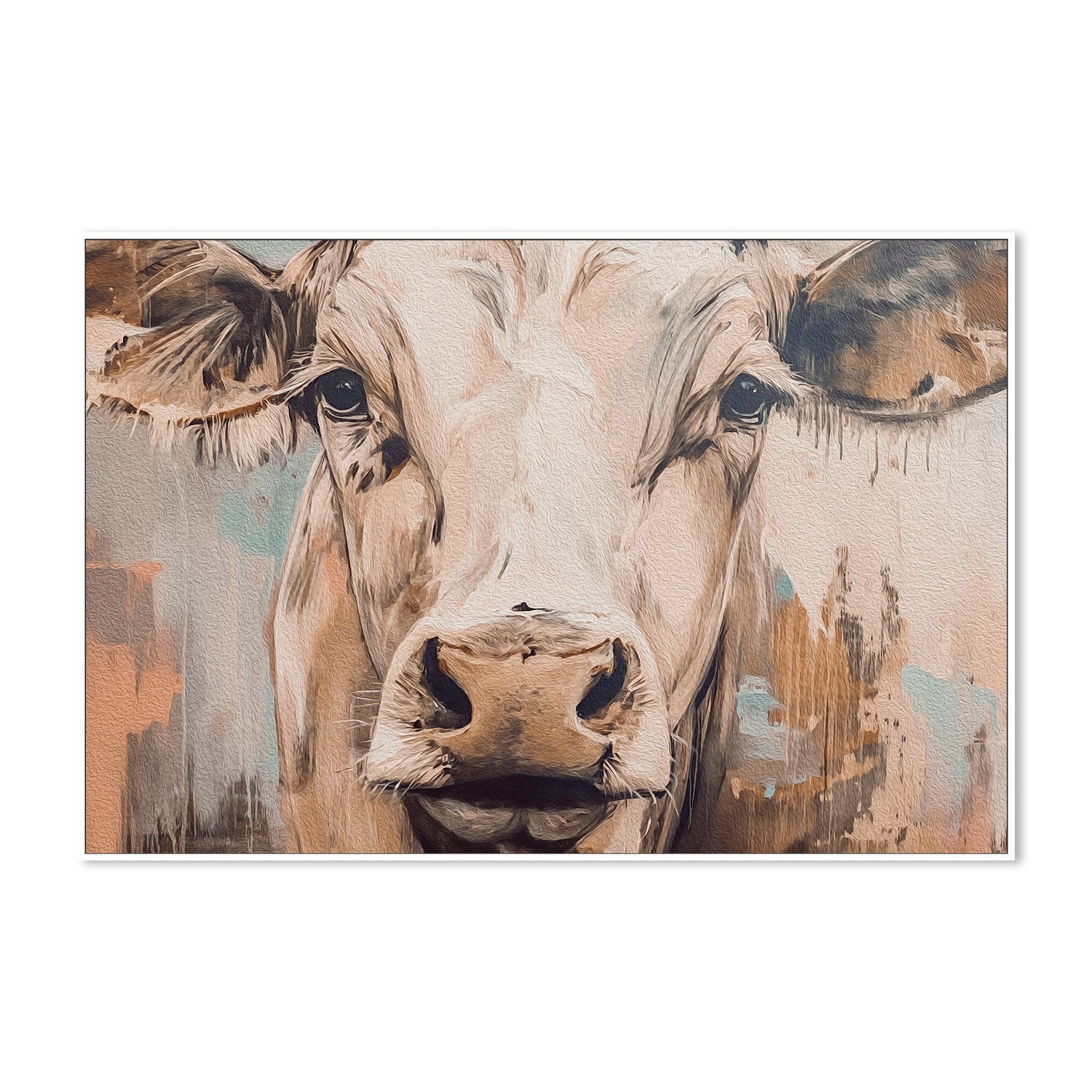 wall-art-print-canvas-poster-framed-Cow Brown Tones-5