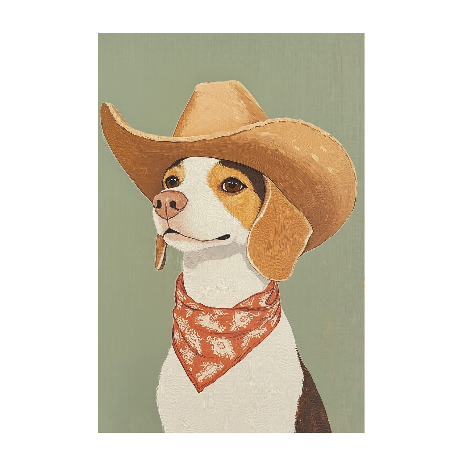 wall-art-print-canvas-poster-framed-Cowboy Beagle Dog , By Melloi Art-1