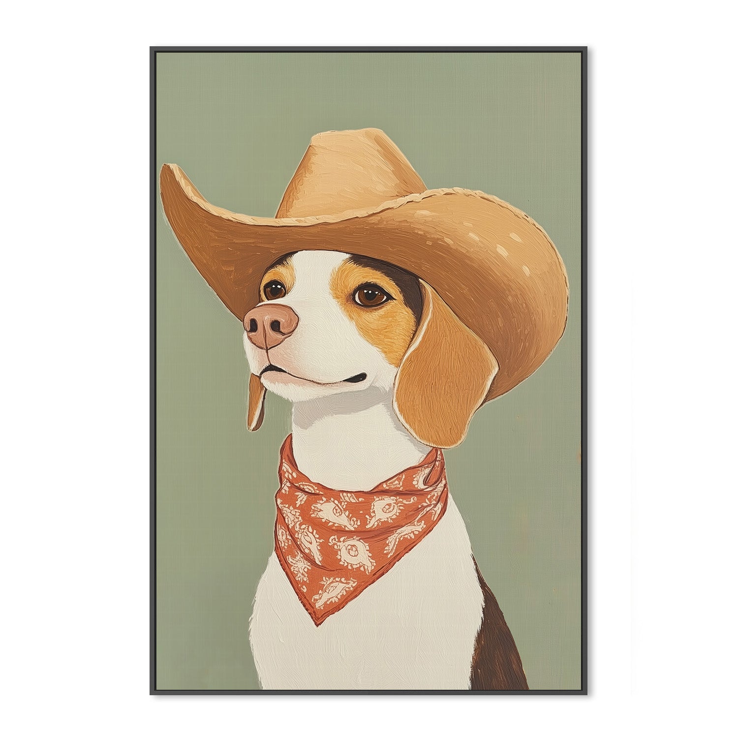 wall-art-print-canvas-poster-framed-Cowboy Beagle Dog , By Melloi Art-3