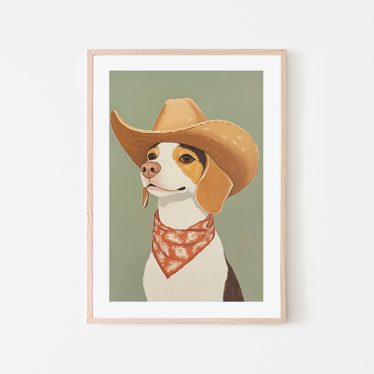 wall-art-print-canvas-poster-framed-Cowboy Beagle Dog , By Melloi Art-6