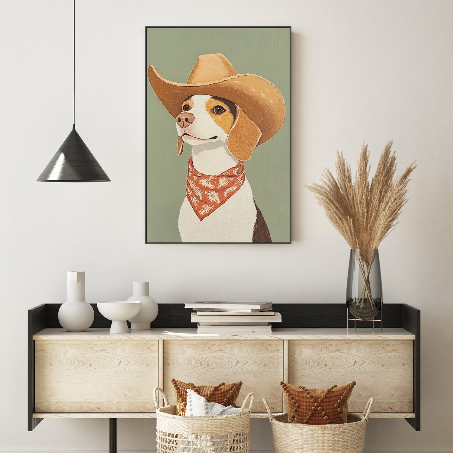 wall-art-print-canvas-poster-framed-Cowboy Beagle Dog , By Melloi Art-7
