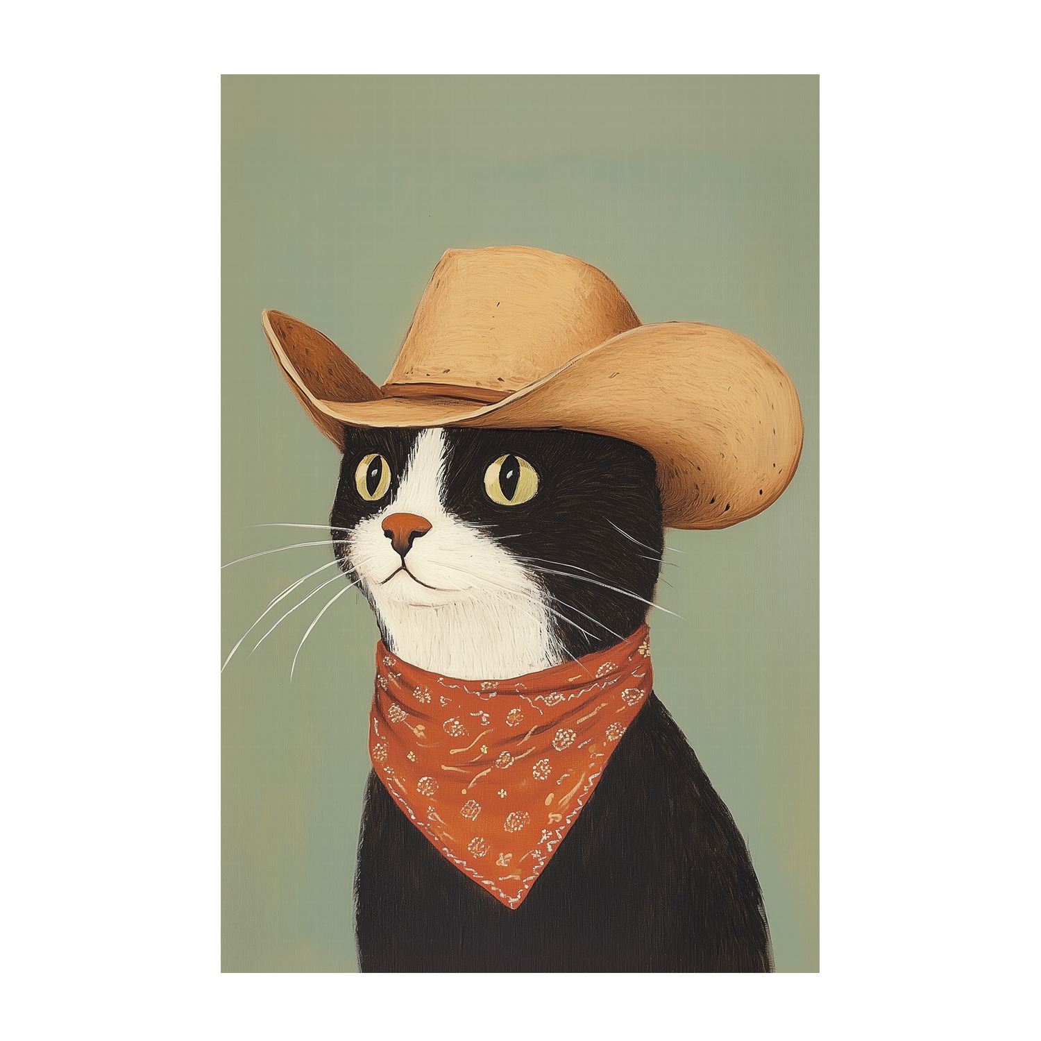 wall-art-print-canvas-poster-framed-Cowboy Black Cat , By Melloi Art-1
