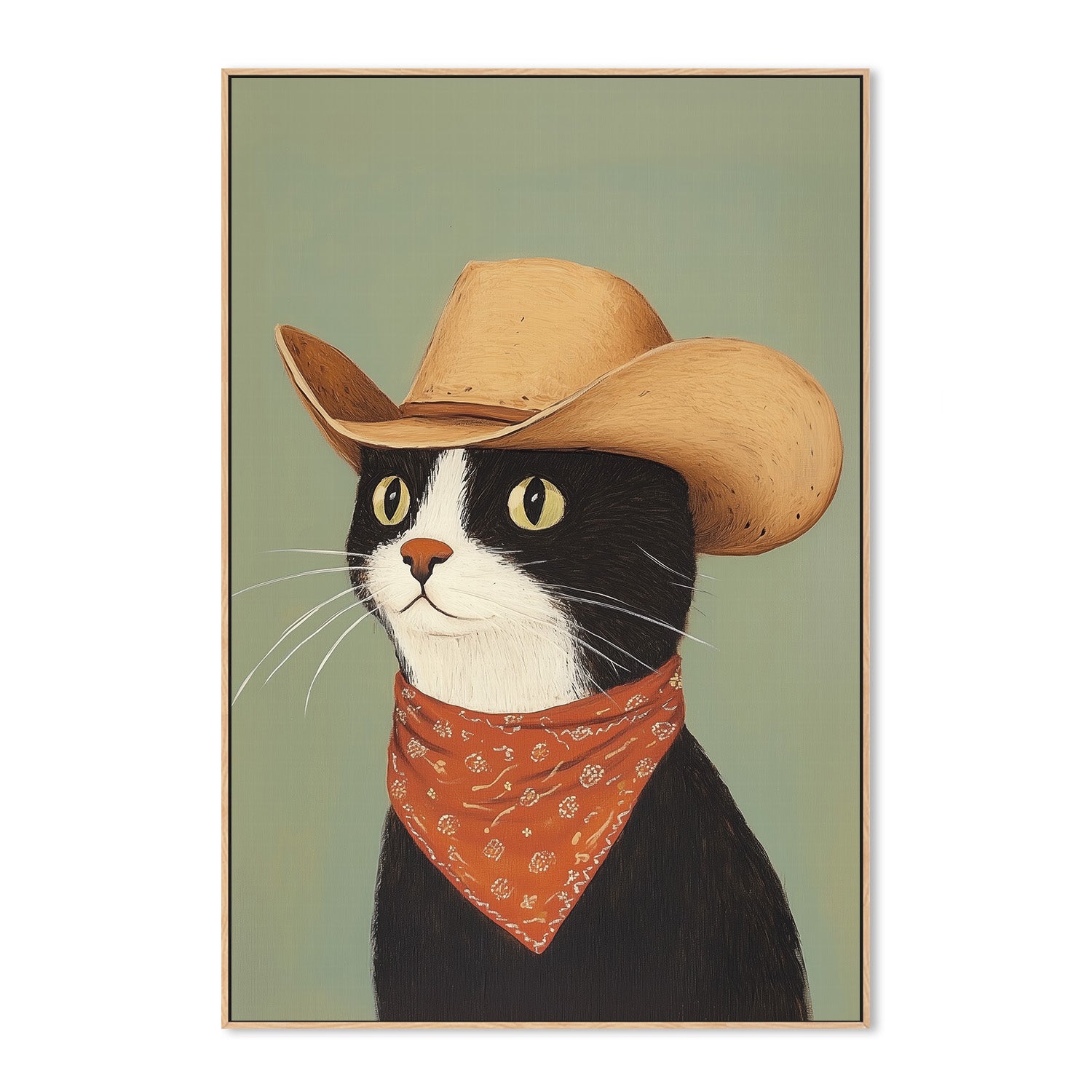 wall-art-print-canvas-poster-framed-Cowboy Black Cat , By Melloi Art-4