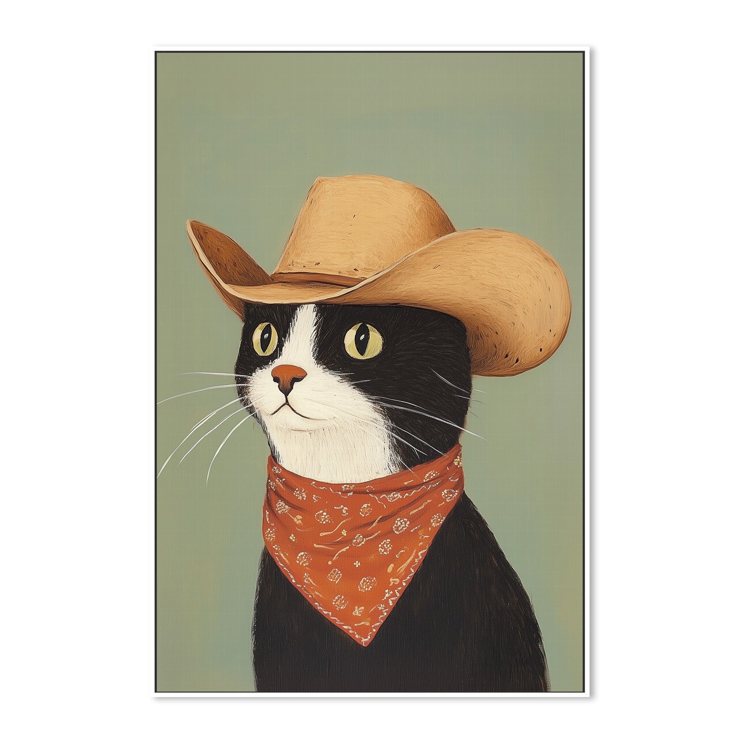 wall-art-print-canvas-poster-framed-Cowboy Black Cat , By Melloi Art-5