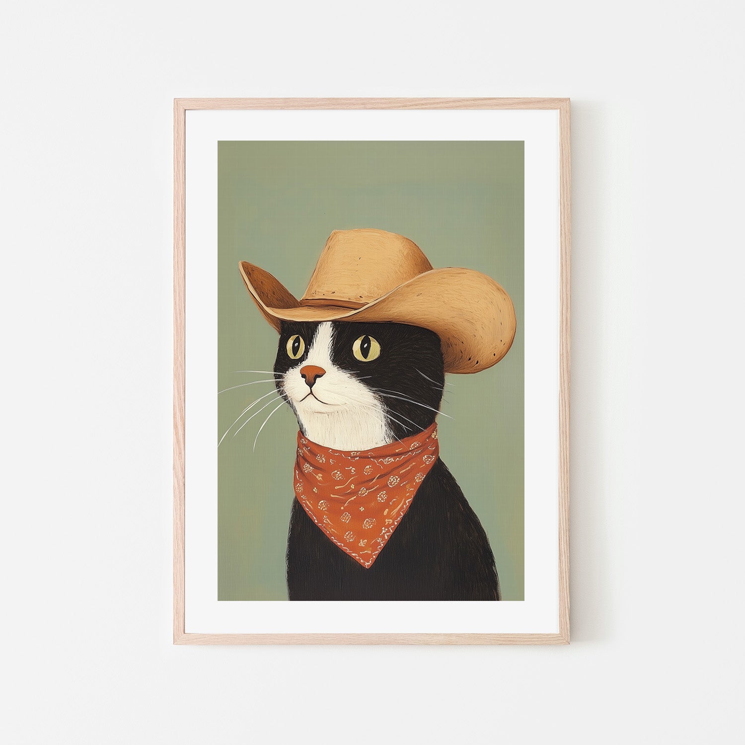 wall-art-print-canvas-poster-framed-Cowboy Black Cat , By Melloi Art-6