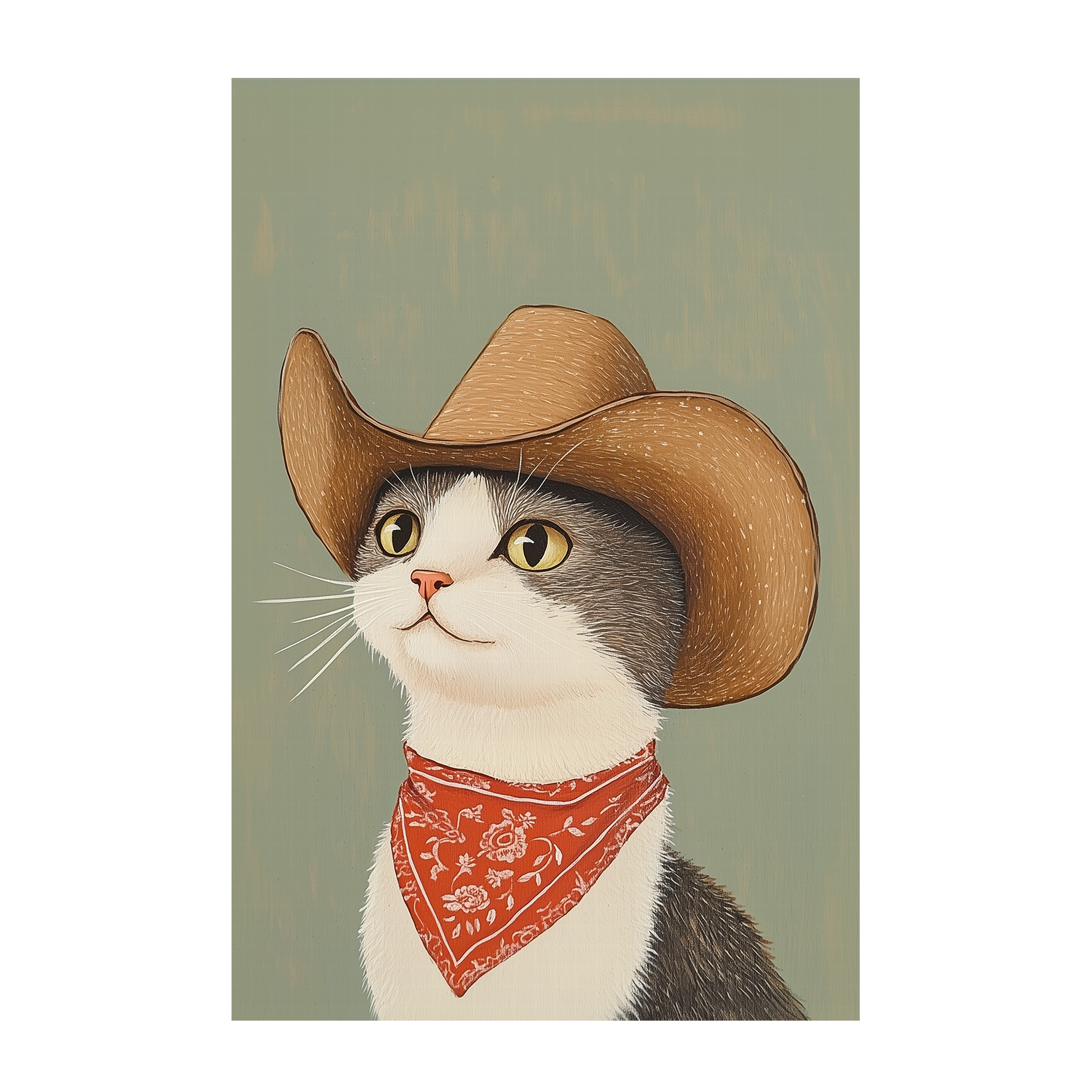 wall-art-print-canvas-poster-framed-Cowboy English Shorthair Cat , By Melloi Art-1