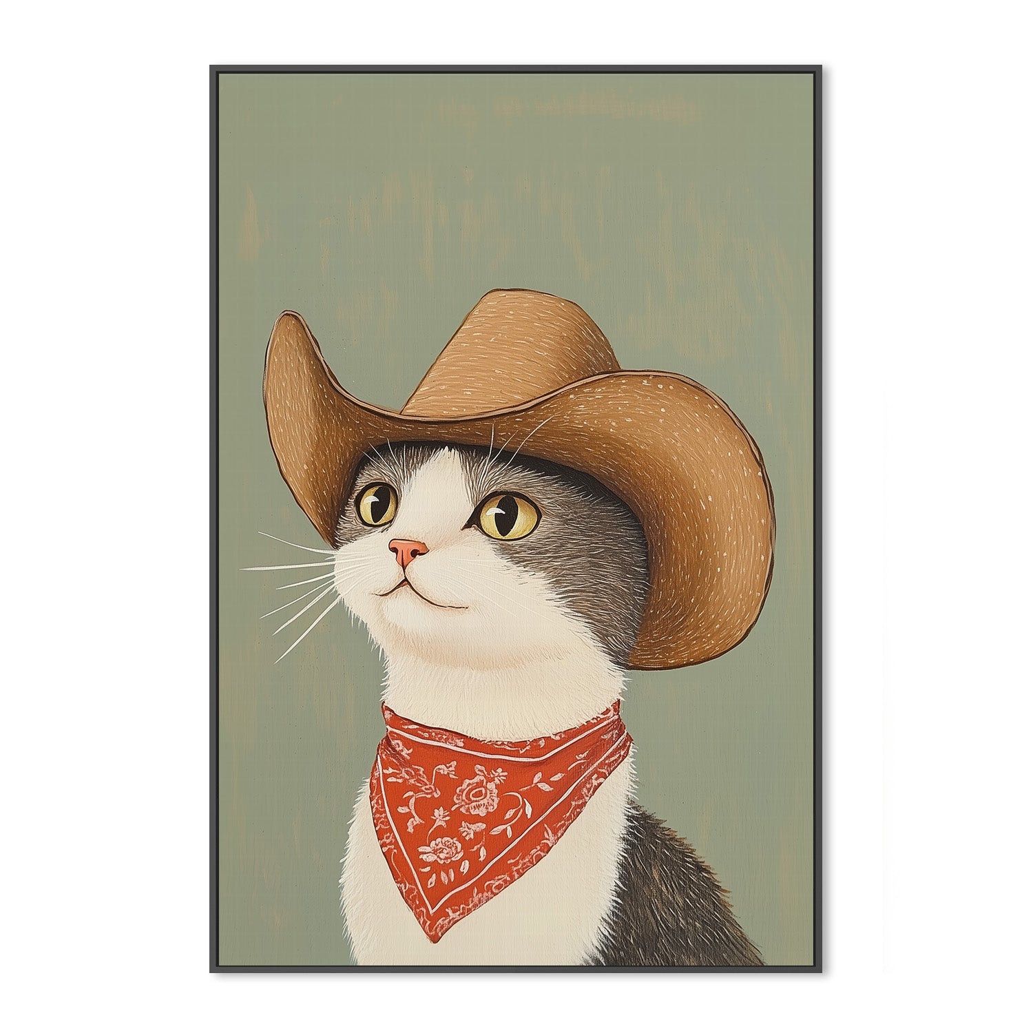 wall-art-print-canvas-poster-framed-Cowboy English Shorthair Cat , By Melloi Art-3
