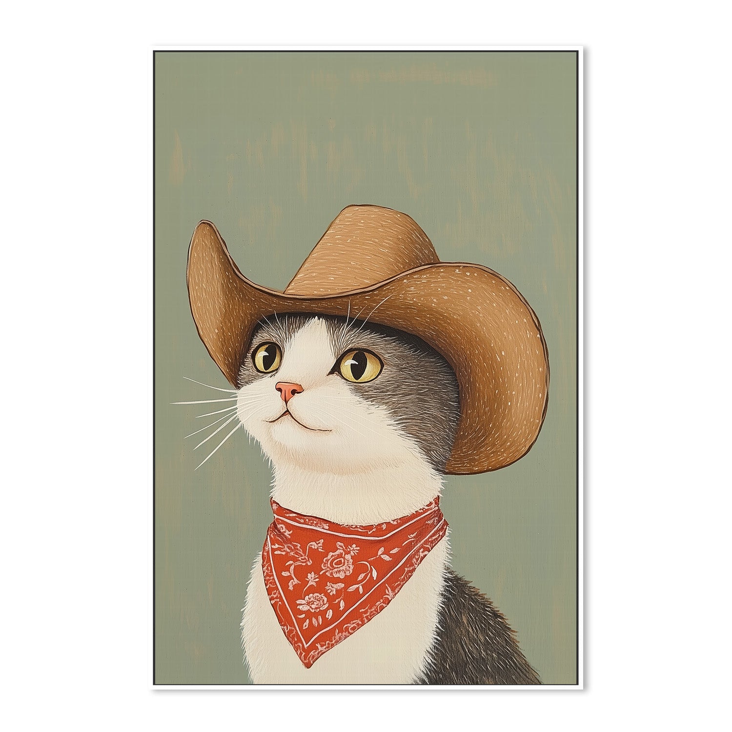 wall-art-print-canvas-poster-framed-Cowboy English Shorthair Cat , By Melloi Art-5