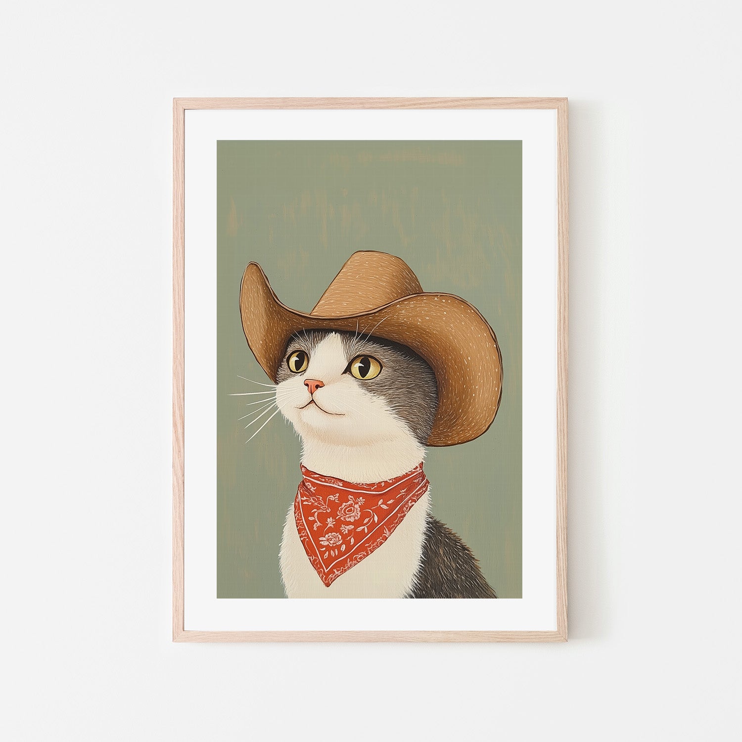 wall-art-print-canvas-poster-framed-Cowboy English Shorthair Cat , By Melloi Art-6