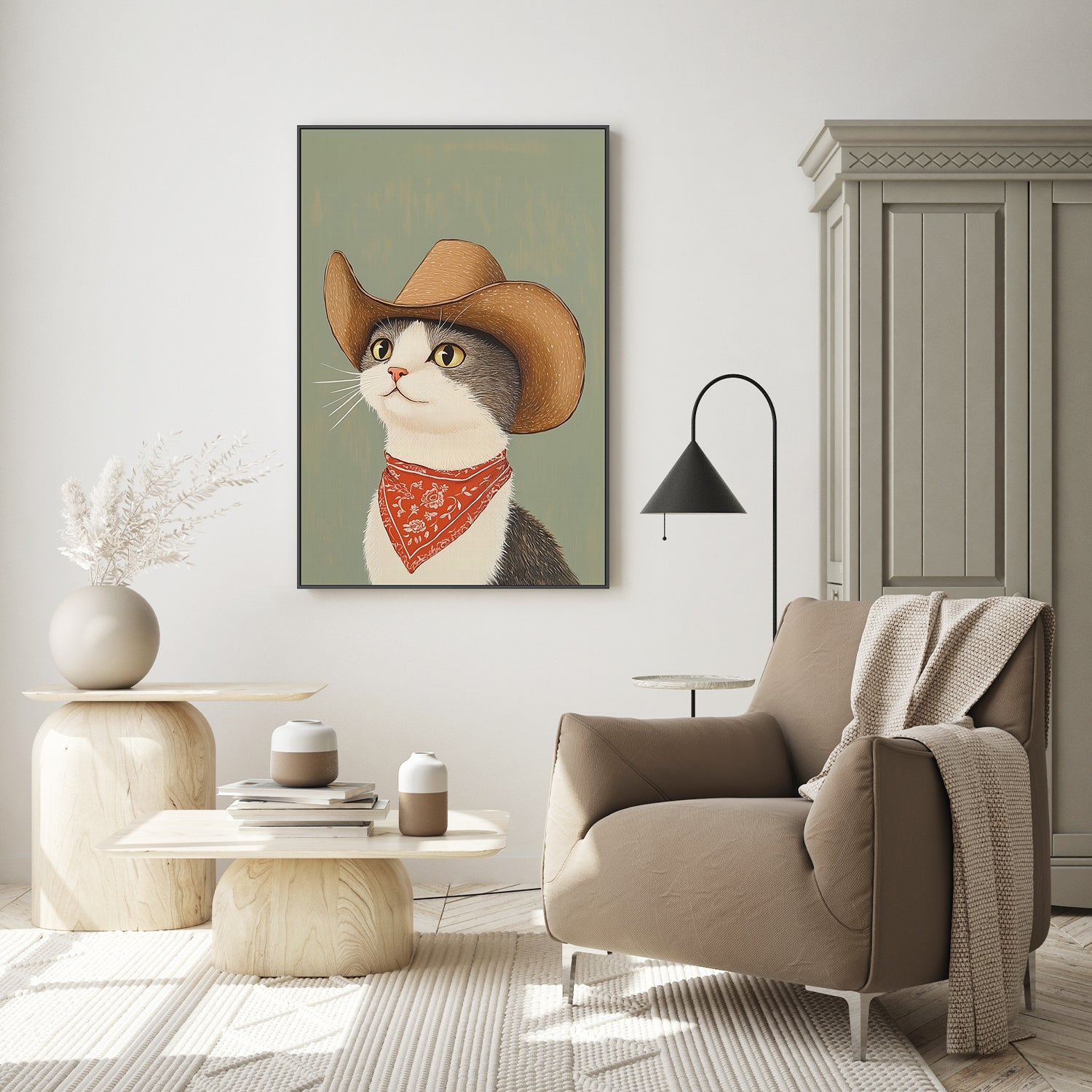 wall-art-print-canvas-poster-framed-Cowboy English Shorthair Cat , By Melloi Art-7