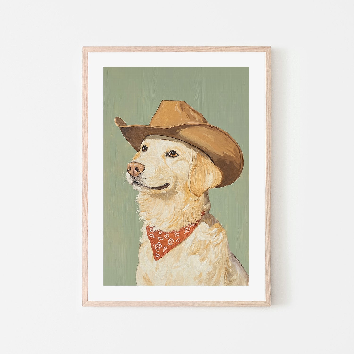 wall-art-print-canvas-poster-framed-Cowboy Golden Retriever , By Melloi Art-6