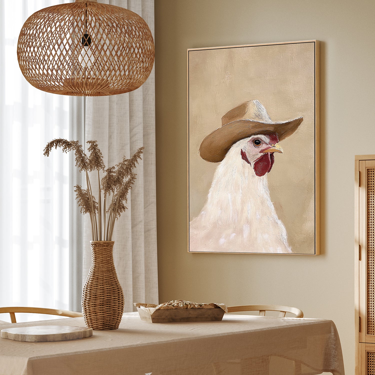 wall-art-print-canvas-poster-framed-Cowboy Hen-7