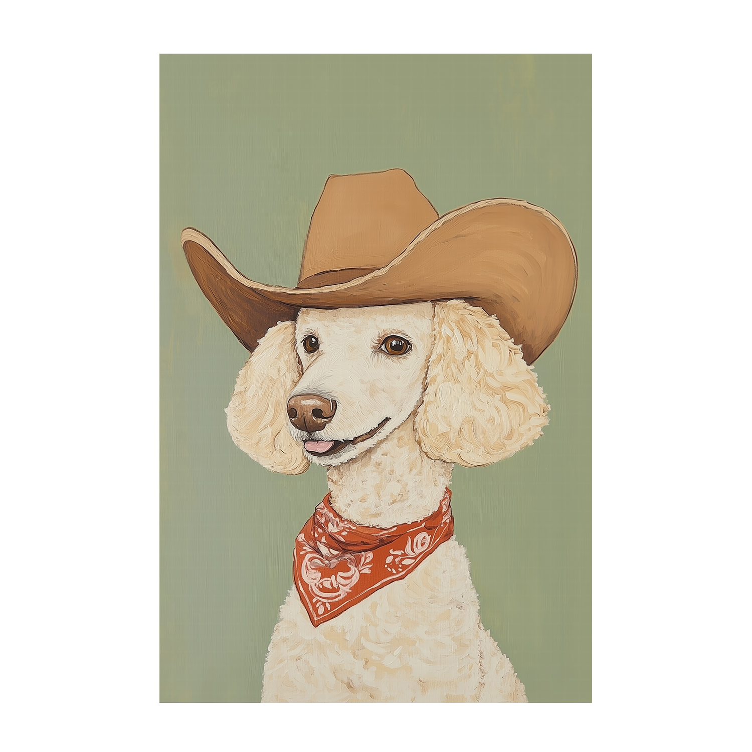 wall-art-print-canvas-poster-framed-Cowboy Poodle Dog , By Melloi Art-1