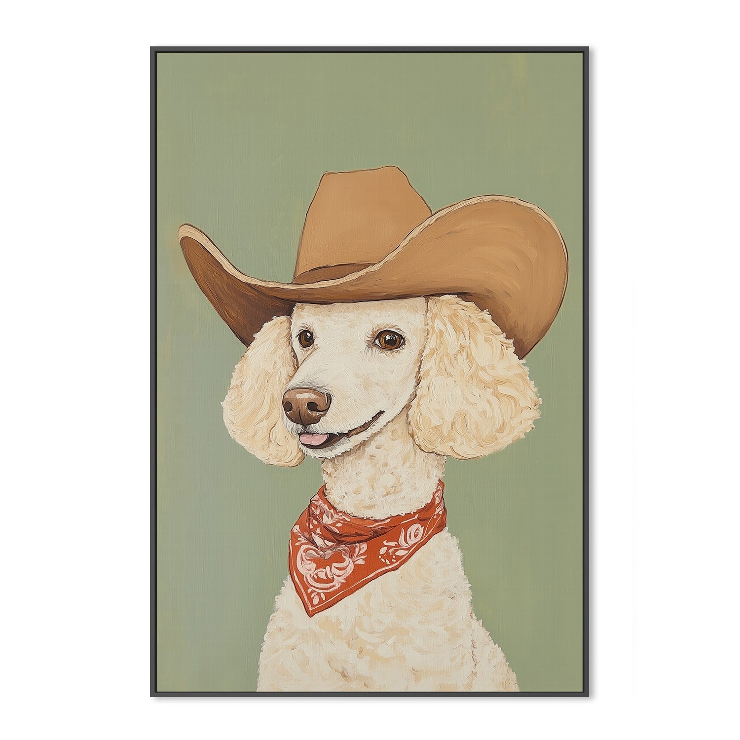 wall-art-print-canvas-poster-framed-Cowboy Poodle Dog , By Melloi Art-3