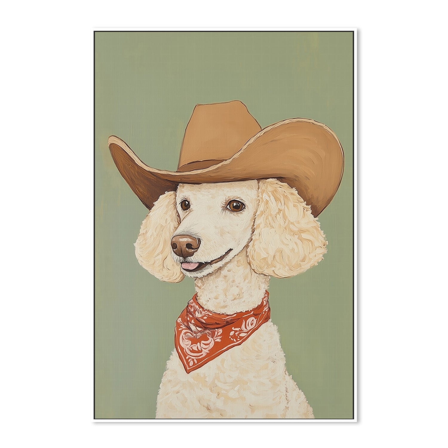 wall-art-print-canvas-poster-framed-Cowboy Poodle Dog , By Melloi Art-5