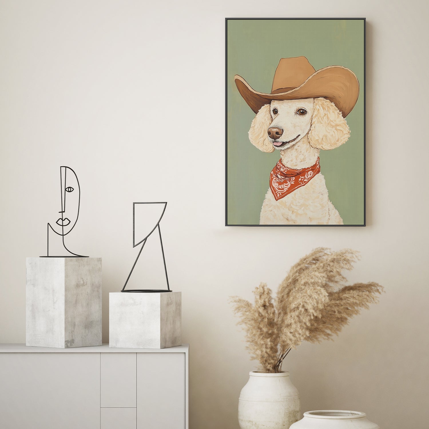 wall-art-print-canvas-poster-framed-Cowboy Poodle Dog , By Melloi Art-7