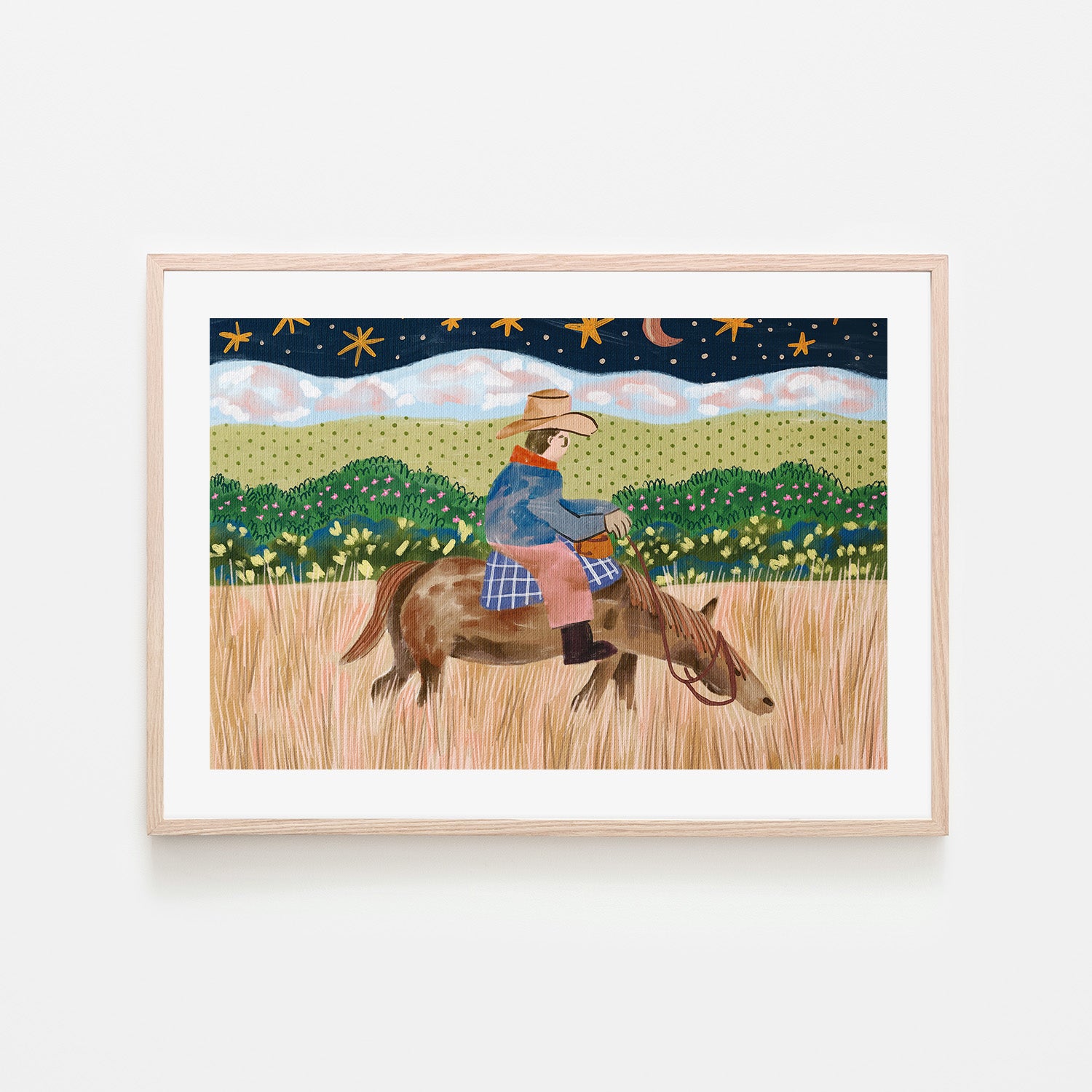 wall-art-print-canvas-poster-framed-Cowboy Riding A Horse , By Kartika Paramita-7
