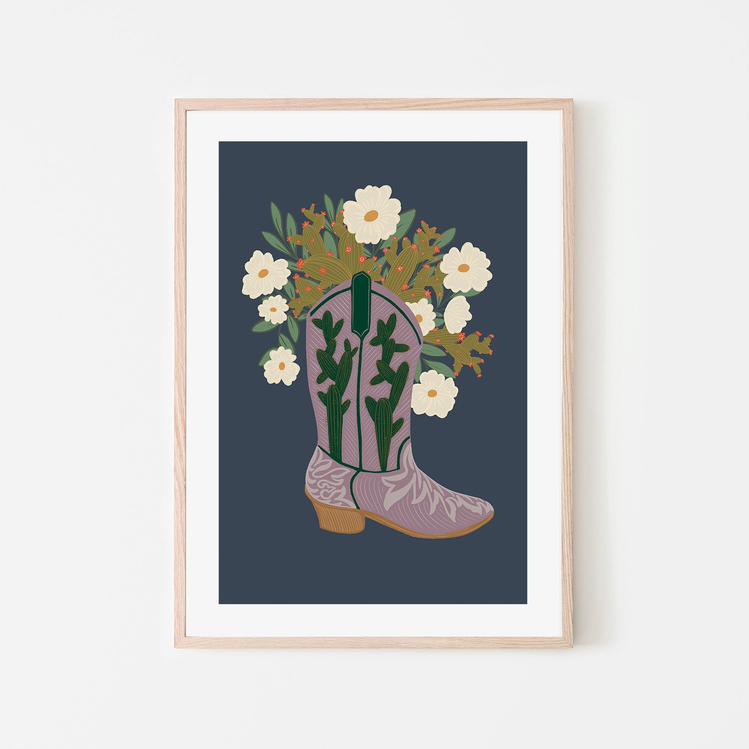 wall-art-print-canvas-poster-framed-Cowboy Shoes and Floral , By Nikita Jariwala-6