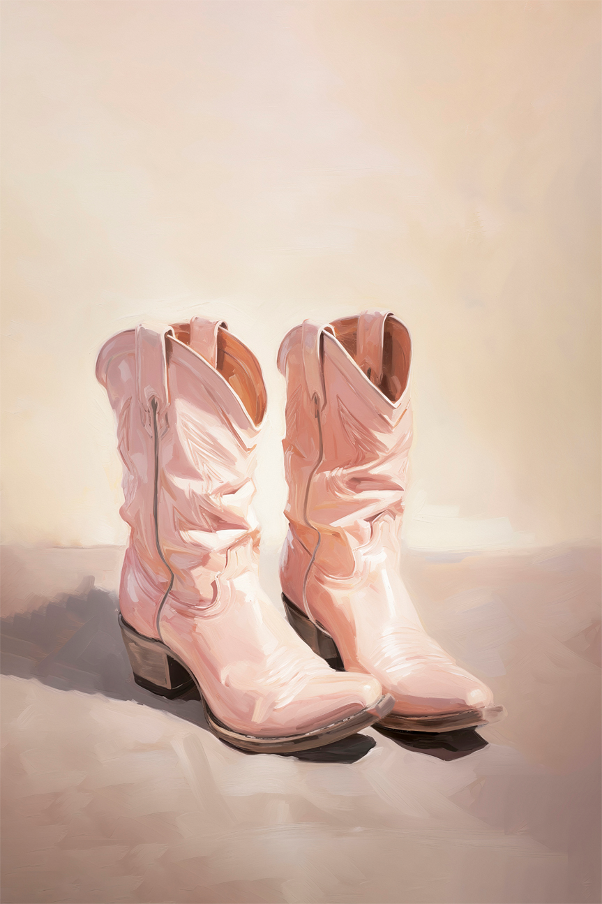wall-art-print-canvas-poster-framed-Cowgirl Boots , By Lady Hana-1