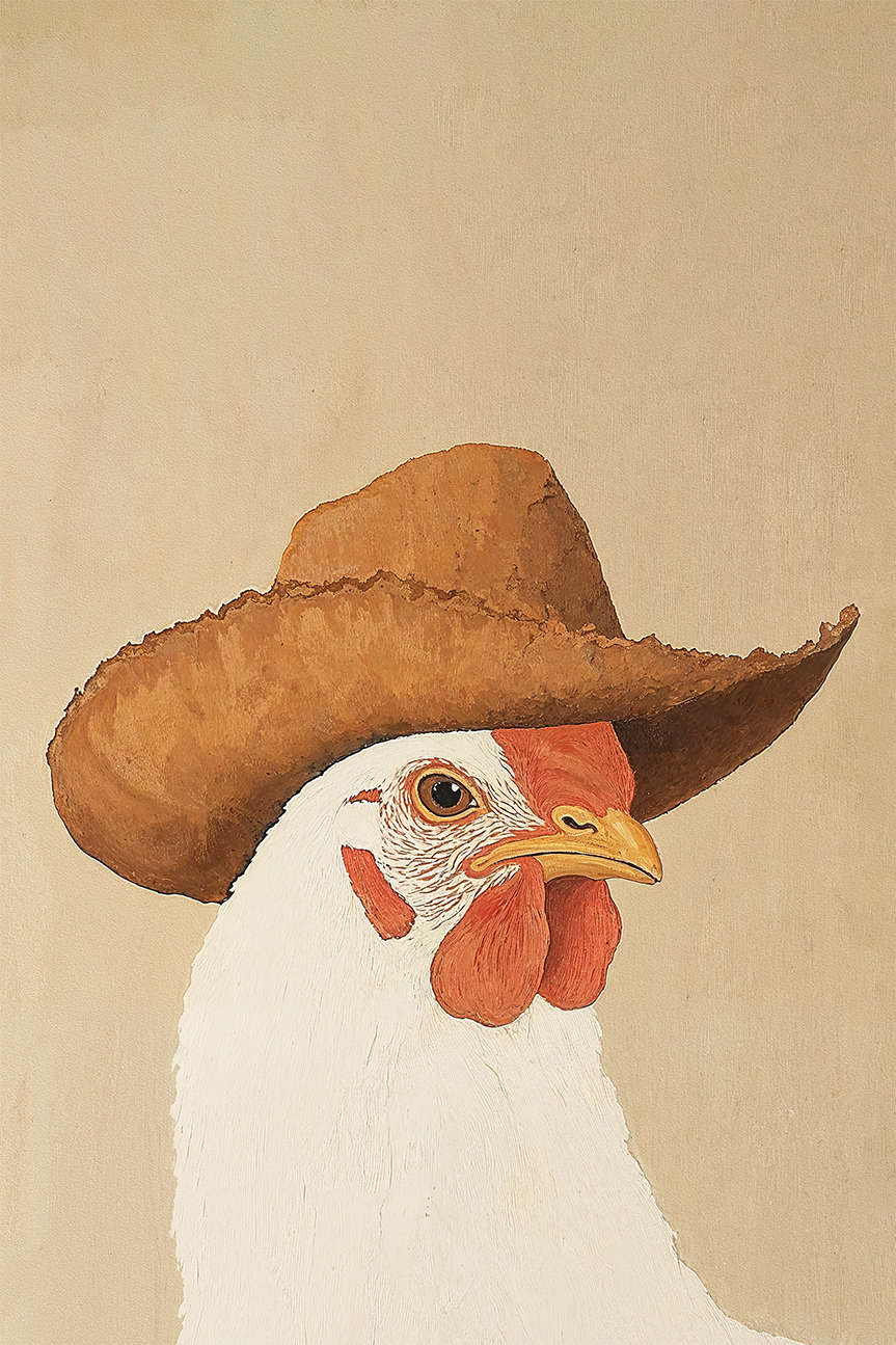 wall-art-print-canvas-poster-framed-Cowgirl Hen , By Lady Hana-1