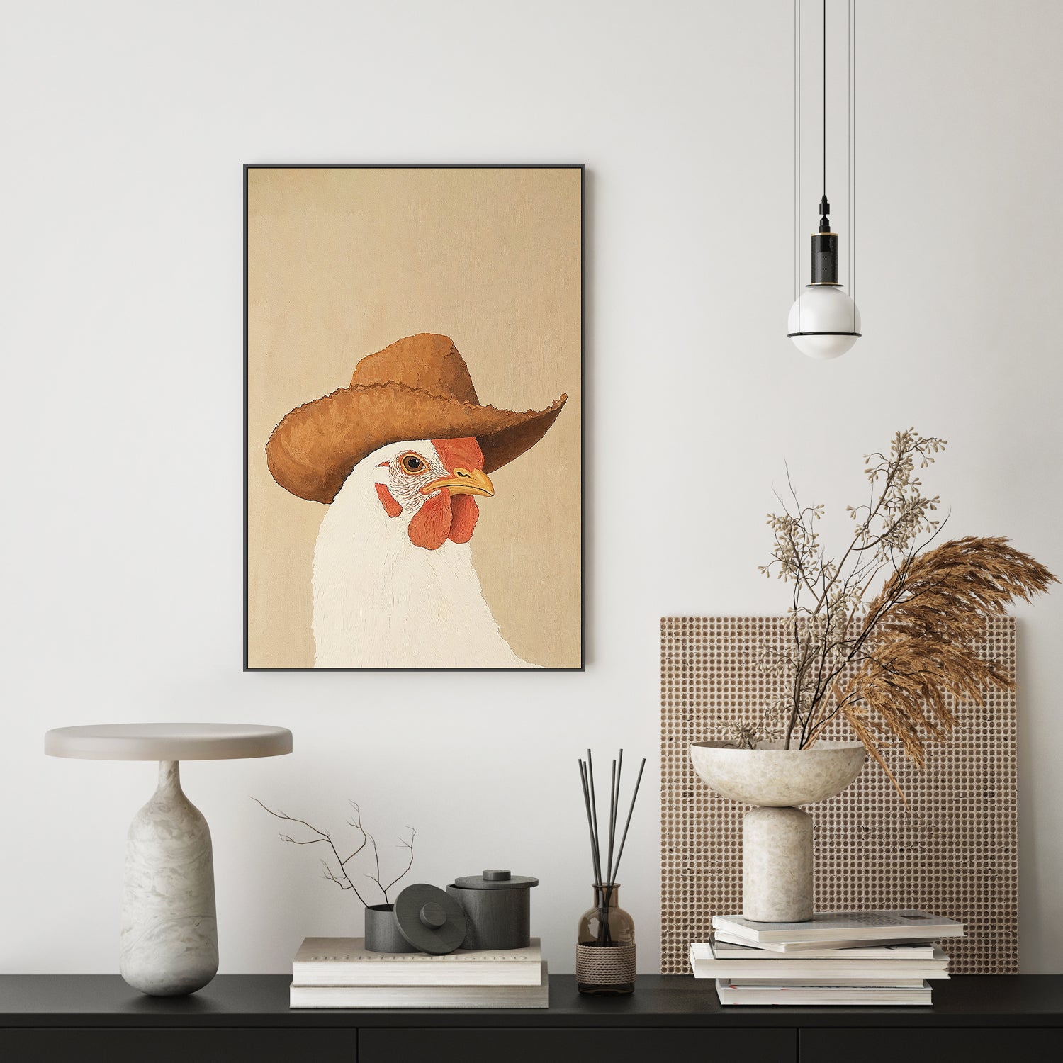 wall-art-print-canvas-poster-framed-Cowgirl Hen , By Lady Hana-7