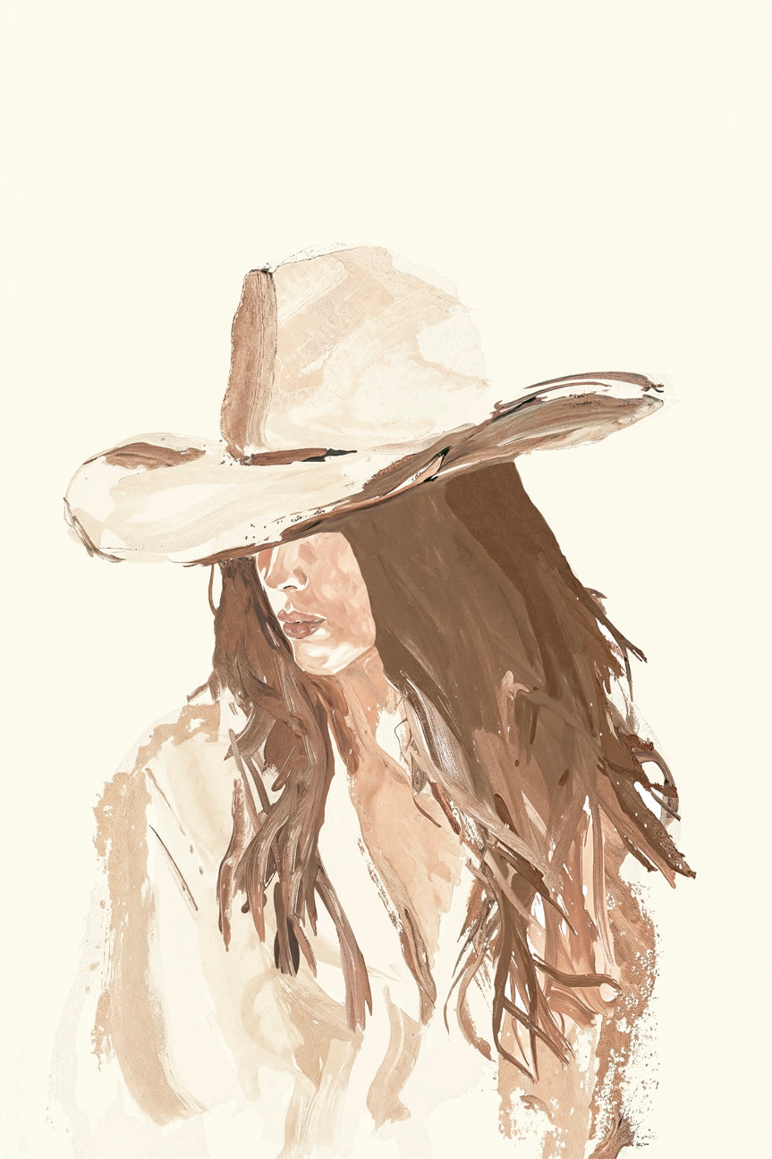 wall-art-print-canvas-poster-framed-Cowgirl Neutral , By Lady Hana-1