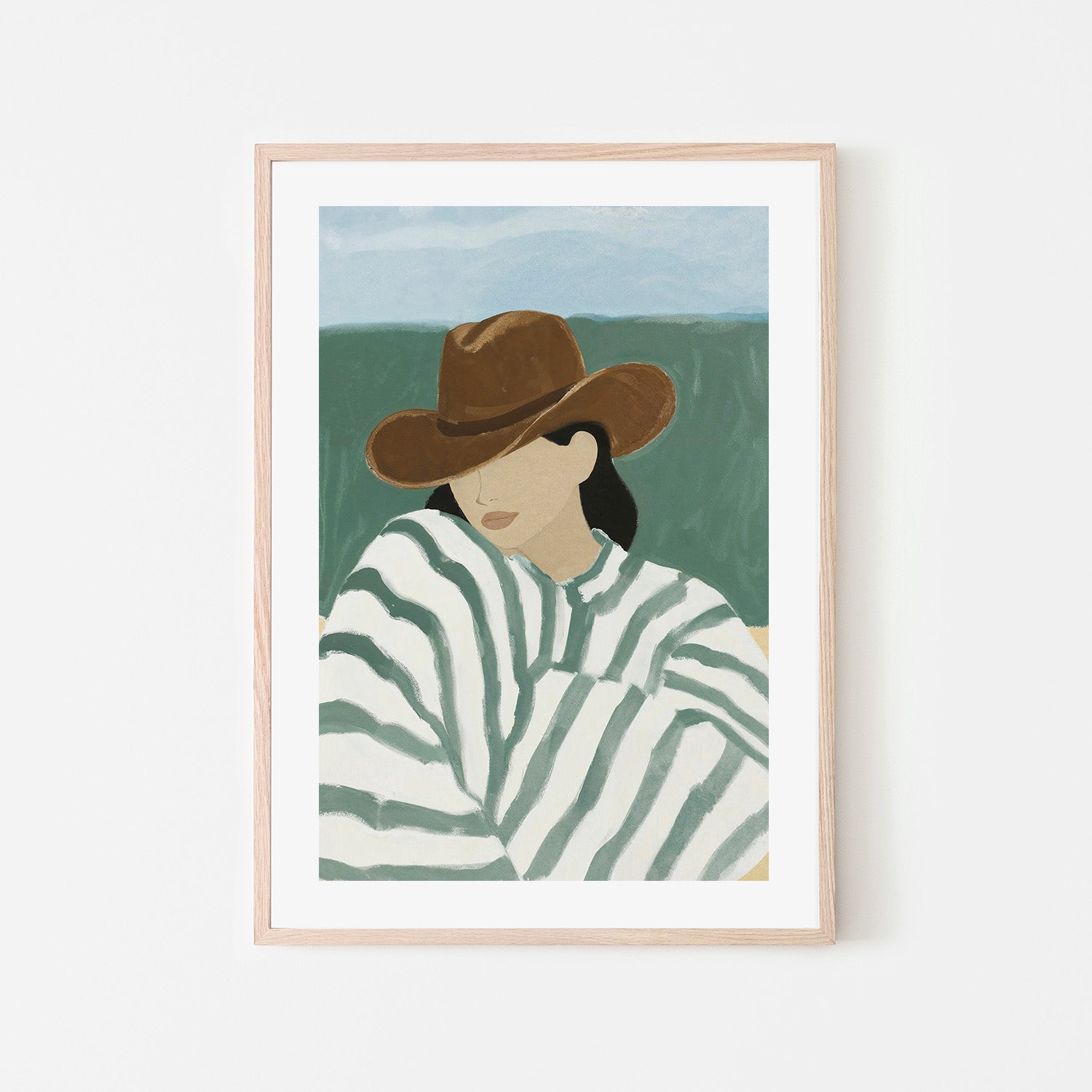 wall-art-print-canvas-poster-framed-CowGirl Stripes-6