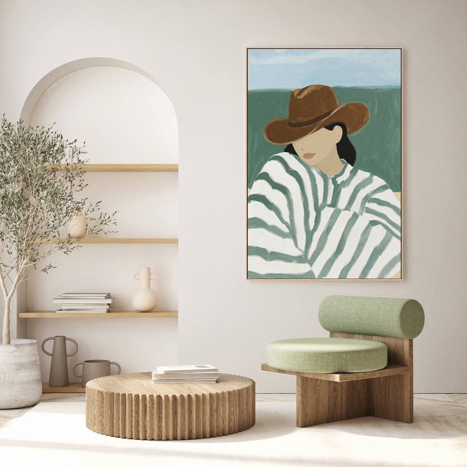 wall-art-print-canvas-poster-framed-CowGirl Stripes-7