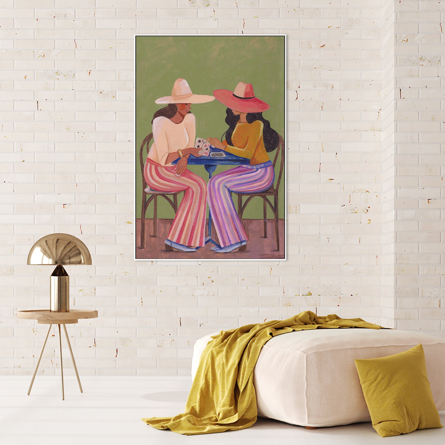 wall-art-print-canvas-poster-framed-Cowgirls playing cards-8