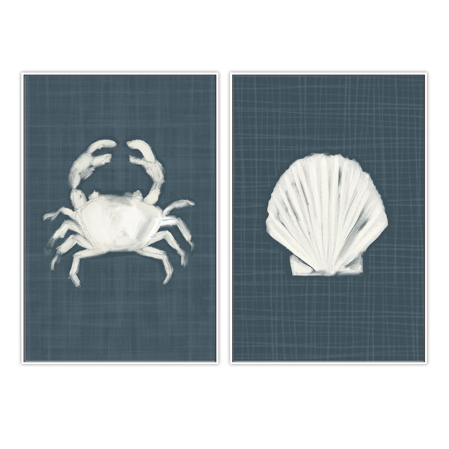 wall-art-print-canvas-poster-framed-Crab-Blue Seashell , Set Of 2, By Jetty Home , By Jetty Home-5