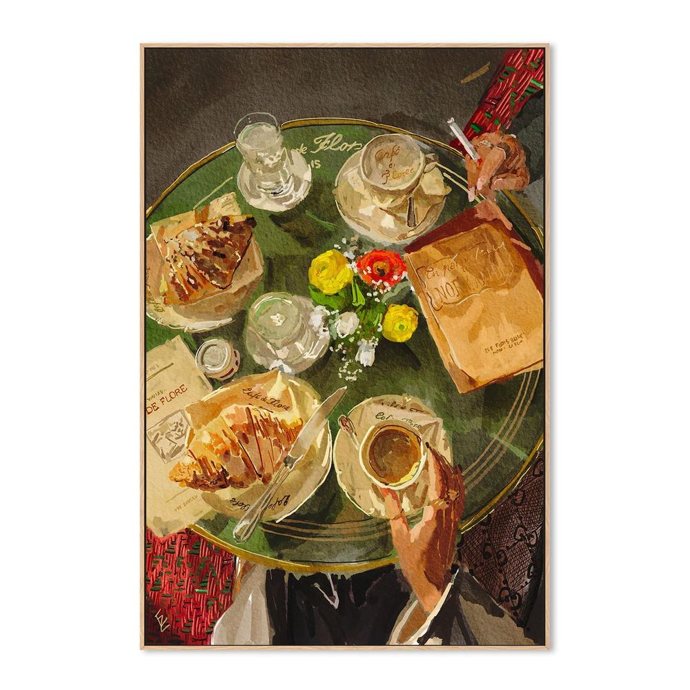 wall-art-print-canvas-poster-framed-Croissant At Caffe de Flore , By Ekaterina Zagorska-4