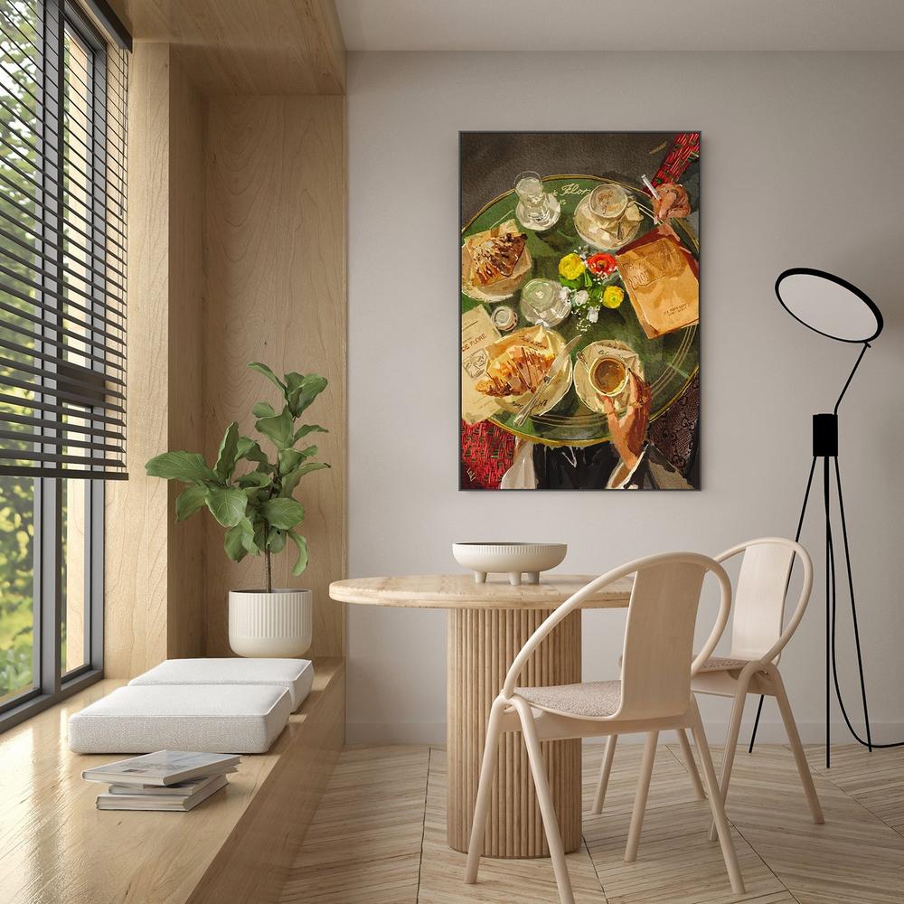 wall-art-print-canvas-poster-framed-Croissant At Caffe de Flore , By Ekaterina Zagorska-7