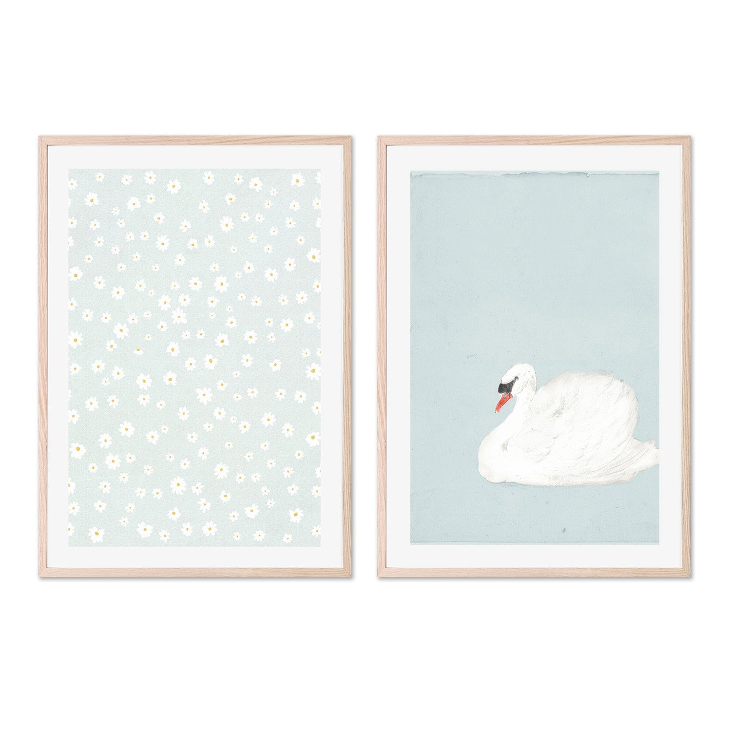 wall-art-print-canvas-poster-framed-Daisies and Swan, Set Of 2 , By Leah Straatsma-6