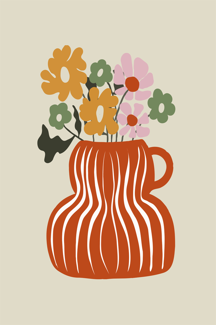 wall-art-print-canvas-poster-framed-Daisy Jar , By Miho Art Studio , By Miho Art Studio-1