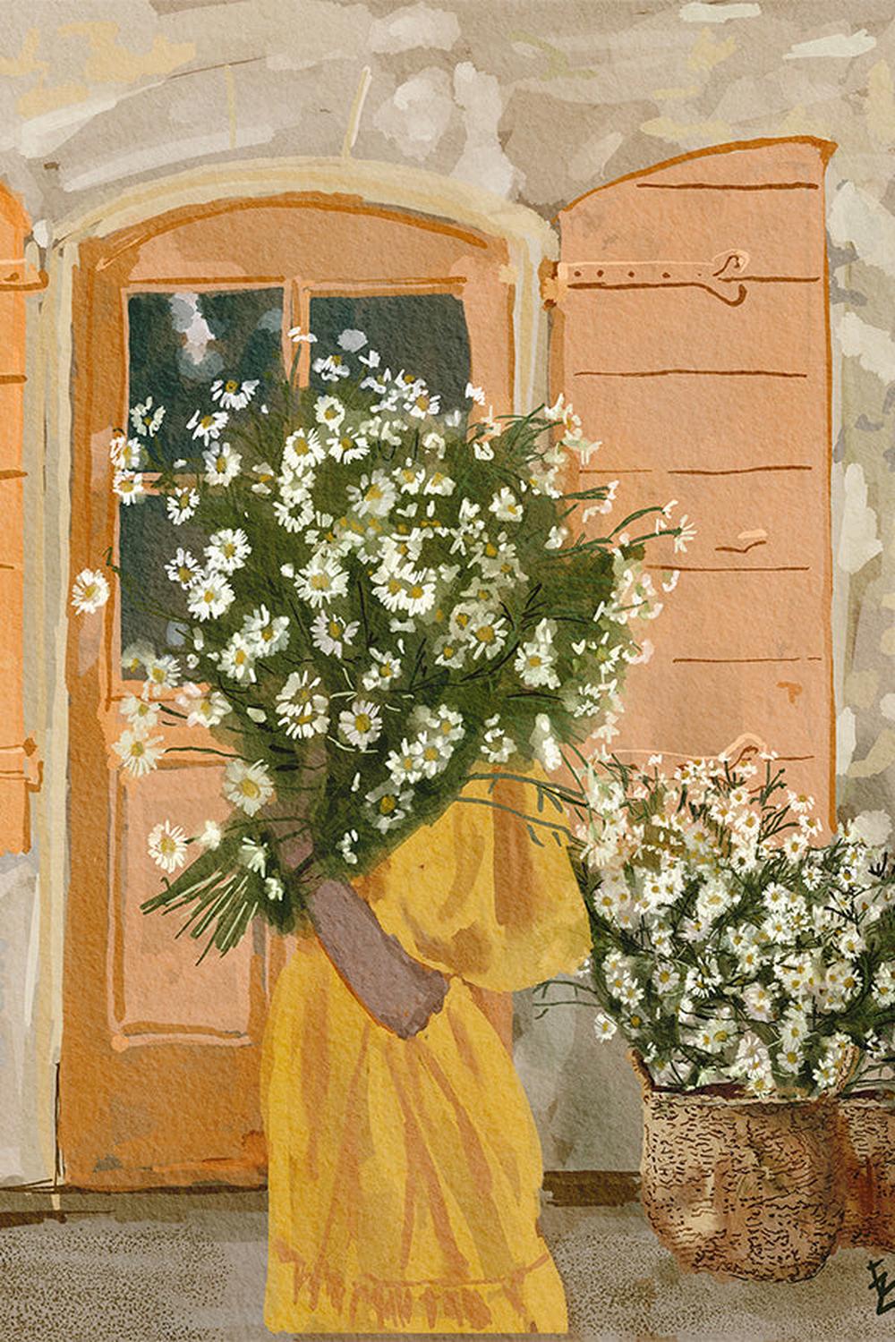 wall-art-print-canvas-poster-framed-Daisy lady-1