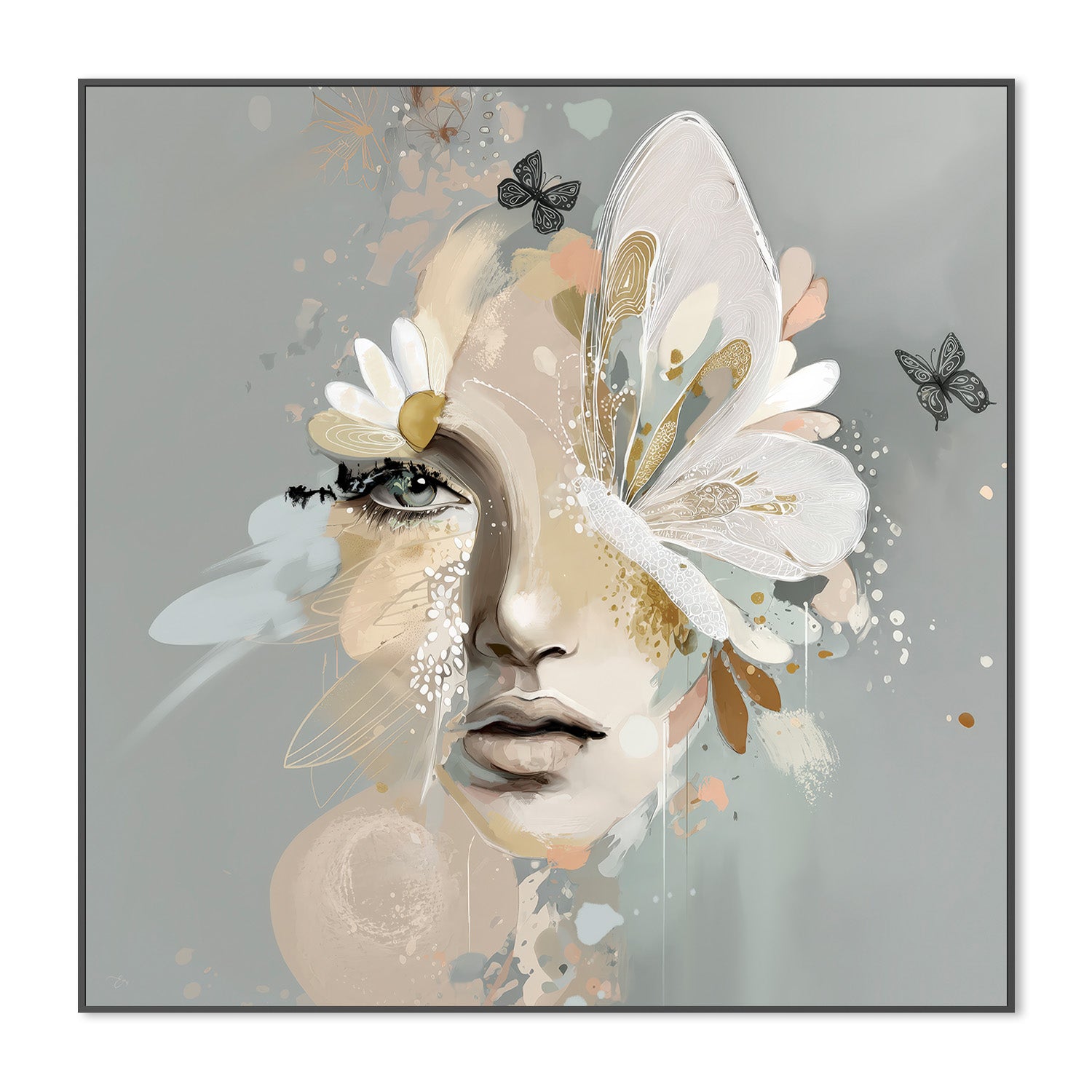 wall-art-print-canvas-poster-framed-Daisy, Style B-3