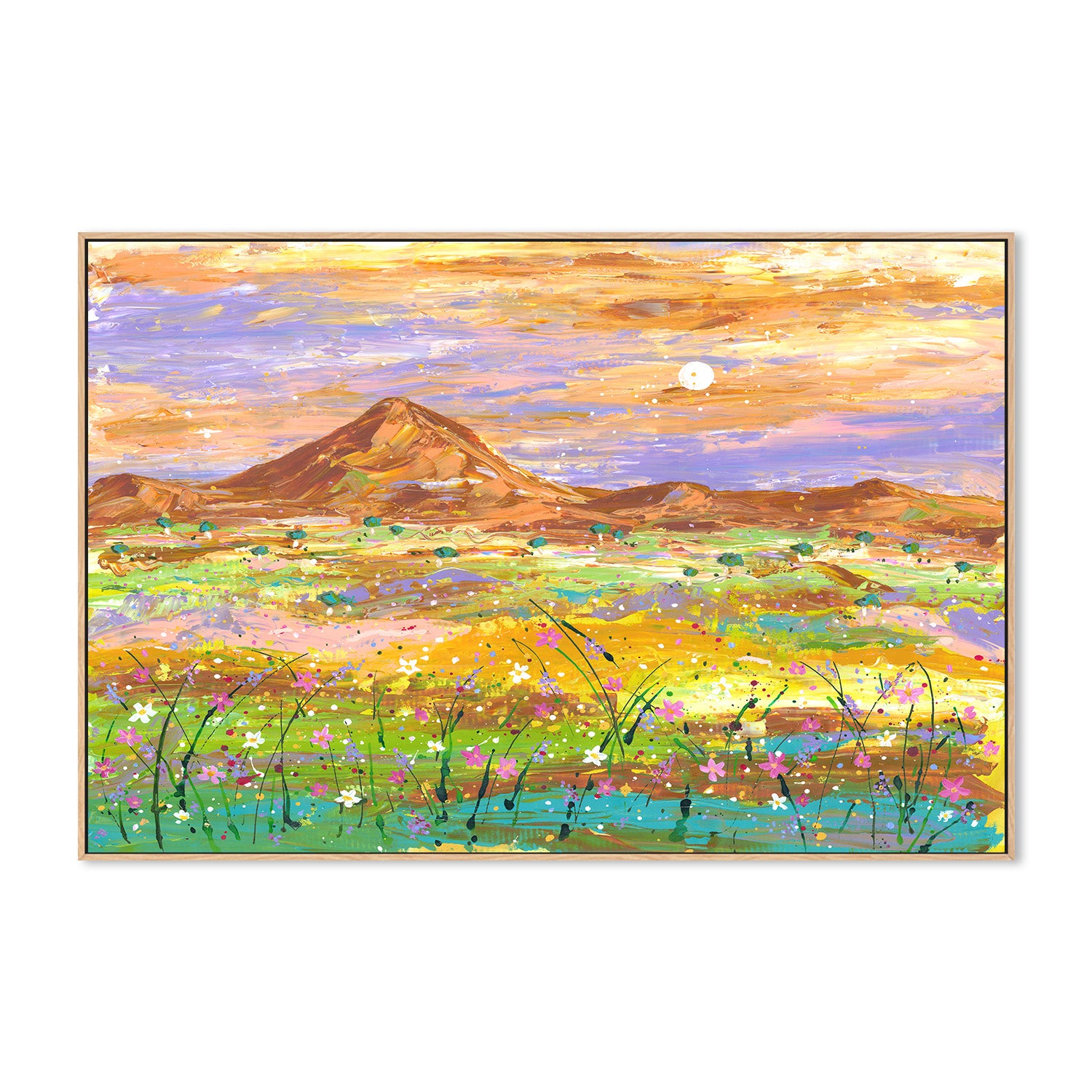 wall-art-print-canvas-poster-framed-Dancing Amidst Wildflowers in the Early Morning-4