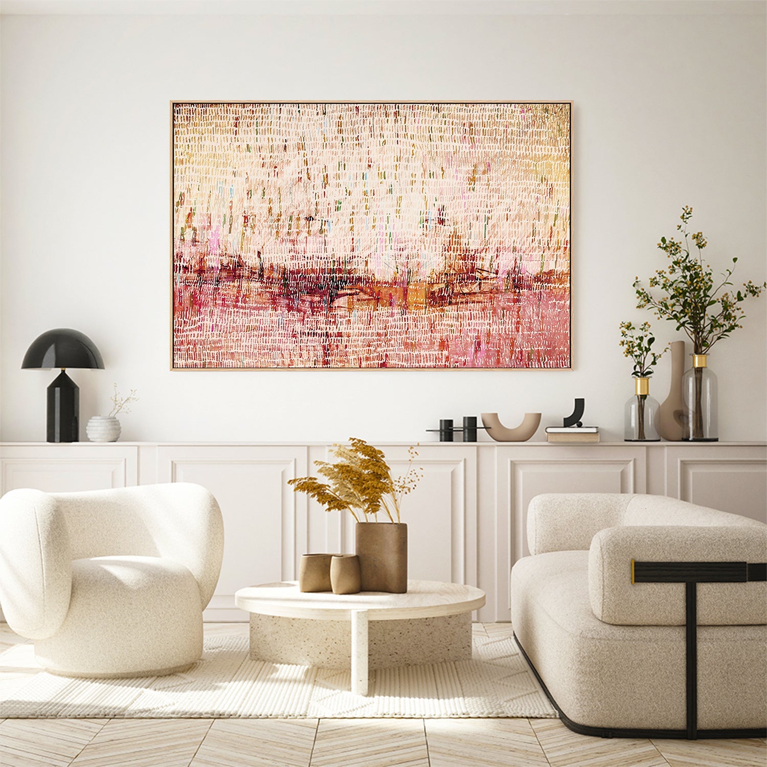 wall-art-print-canvas-poster-framed-Dancing Rain Pink , By Dear Musketeer Studio-7