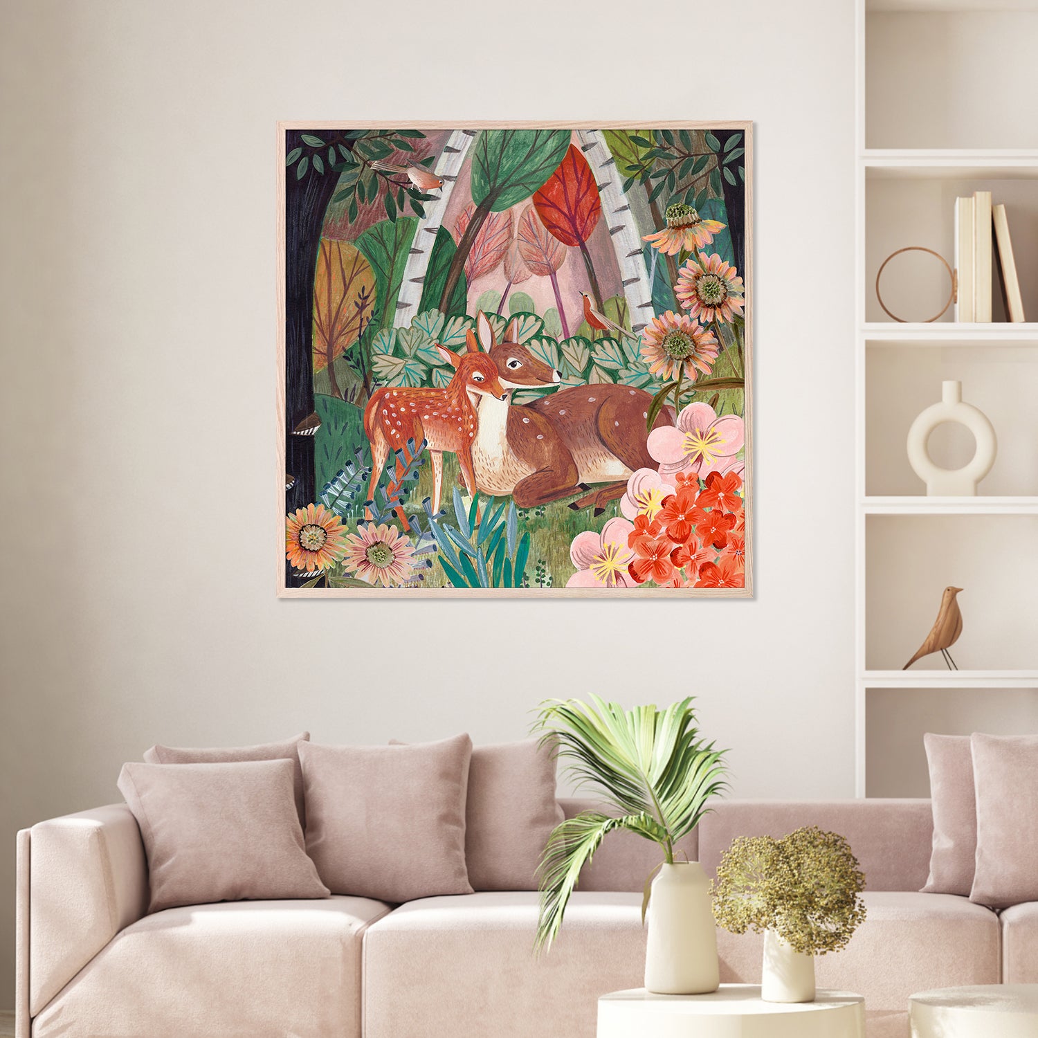 wall-art-print-canvas-poster-framed-Deer in the forest-2