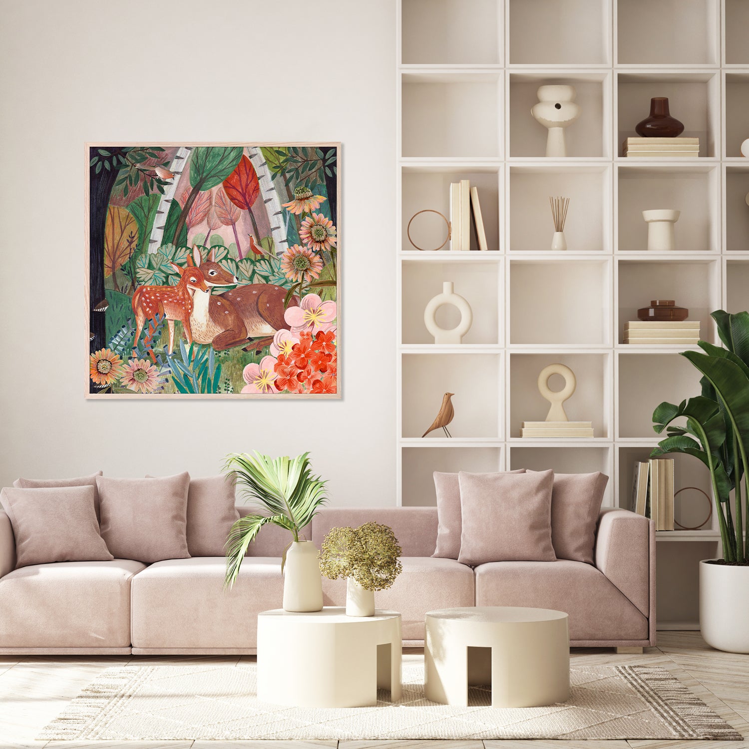 wall-art-print-canvas-poster-framed-Deer in the forest-9