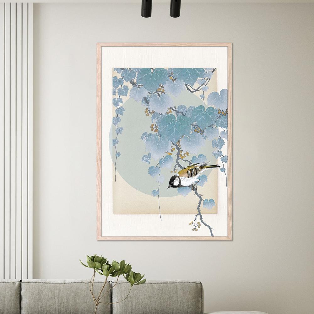 wall-art-print-canvas-poster-framed-Delicate Bird And Foliage-7