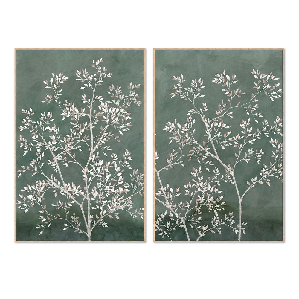 wall-art-print-canvas-poster-framed-Delicate Tree, Style A & B, Set Of 2 , By Aria K-4