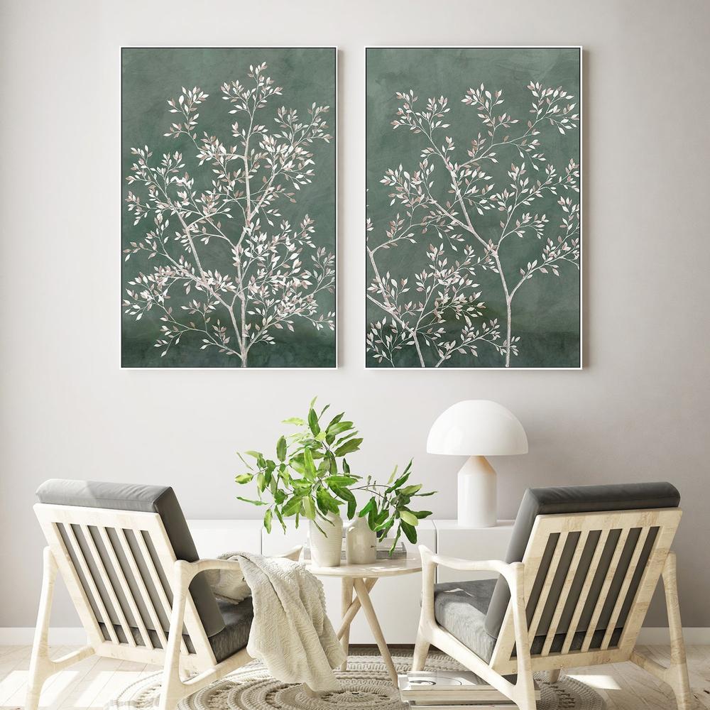 wall-art-print-canvas-poster-framed-Delicate Tree, Style A & B, Set Of 2 , By Aria K-7