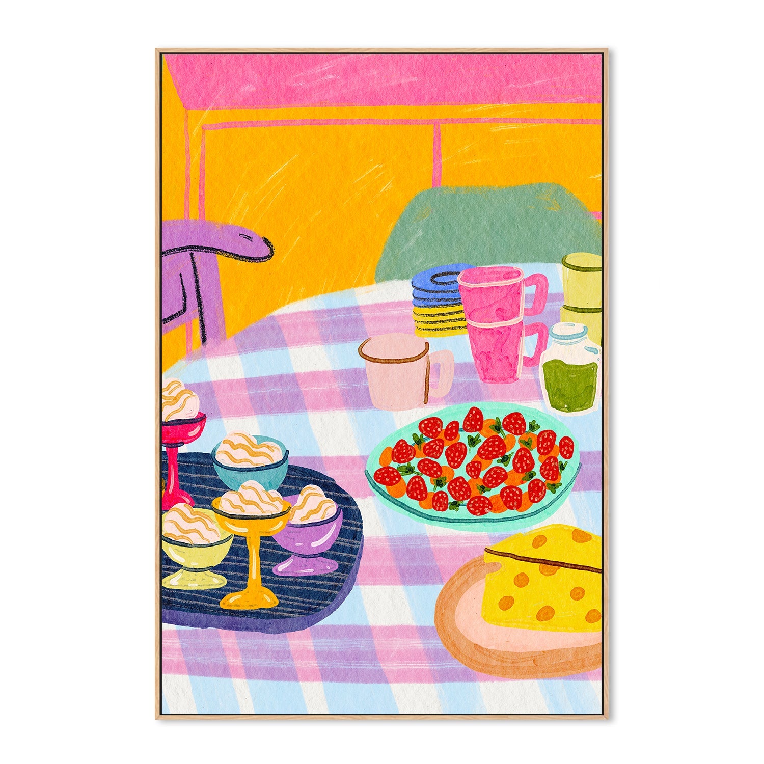 wall-art-print-canvas-poster-framed-Dessert Shop Tablescape , By Kartika Paramita-4