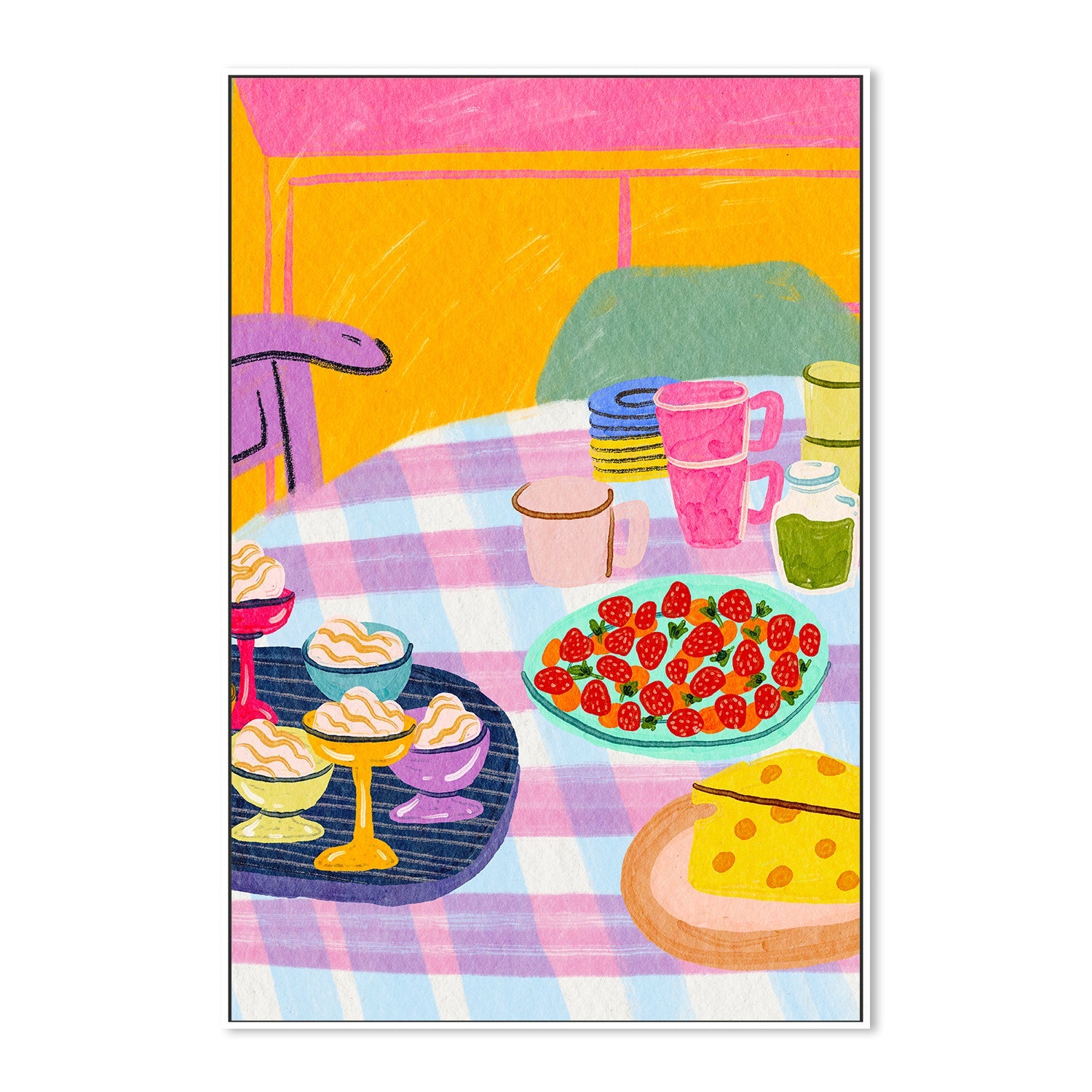 wall-art-print-canvas-poster-framed-Dessert Shop Tablescape , By Kartika Paramita-5
