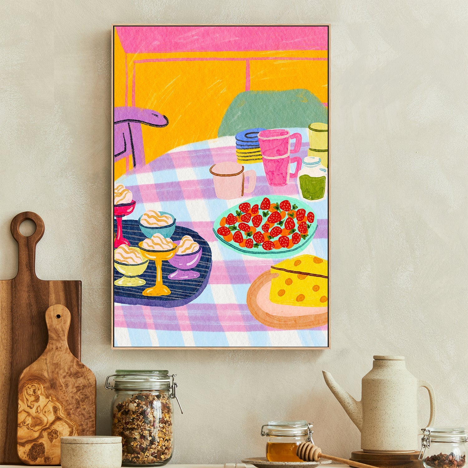 wall-art-print-canvas-poster-framed-Dessert Shop Tablescape , By Kartika Paramita-7