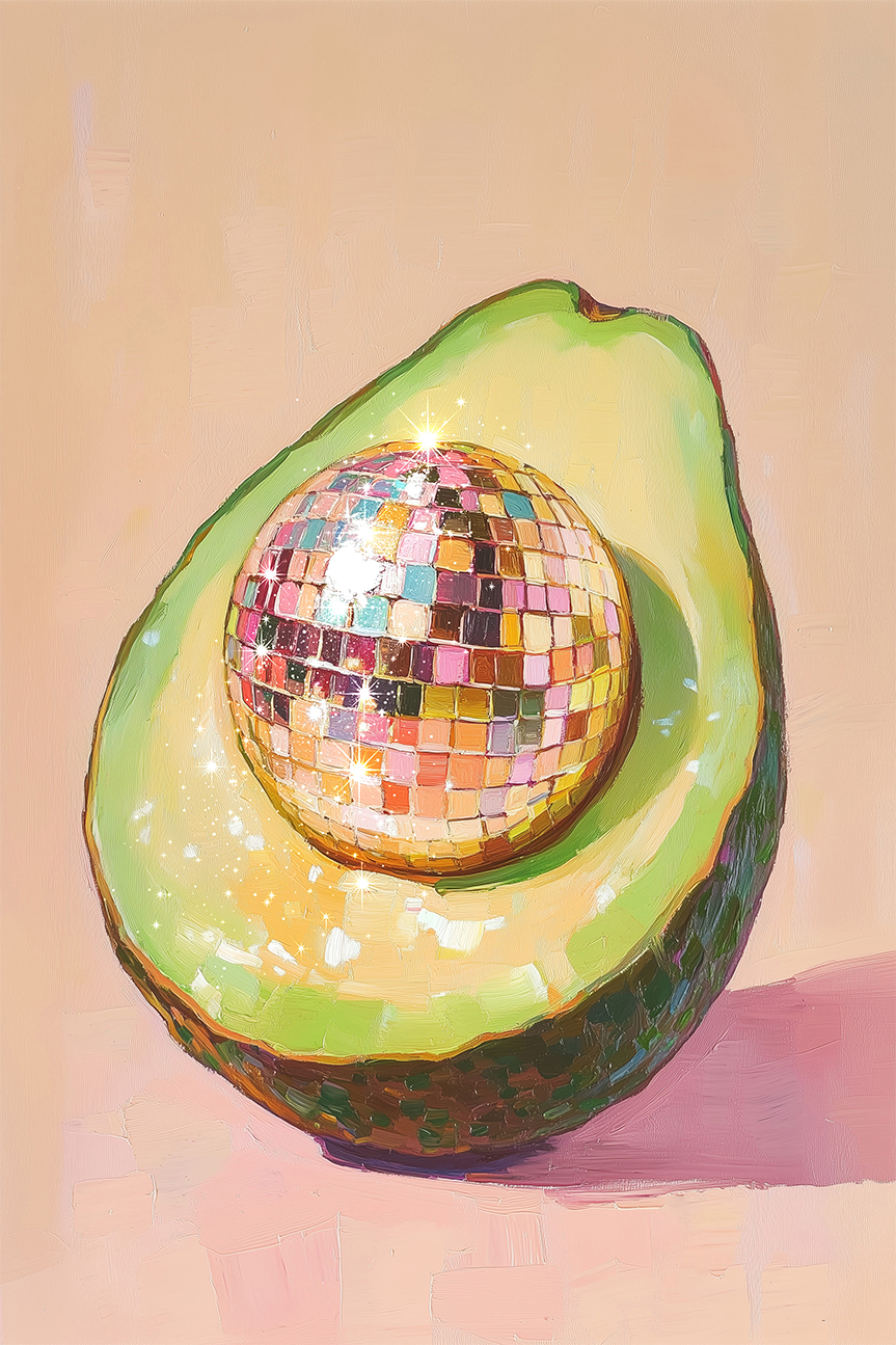 wall-art-print-canvas-poster-framed-Disco Avocado Delight , By Melloi Art Prints-1