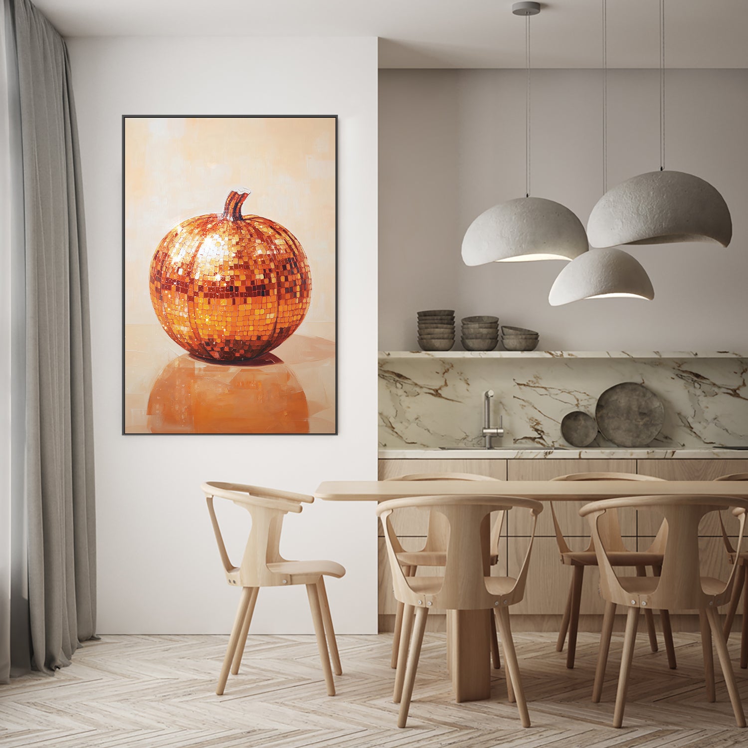 wall-art-print-canvas-poster-framed-Disco Ball Pumpkin , By Melloi Art-7