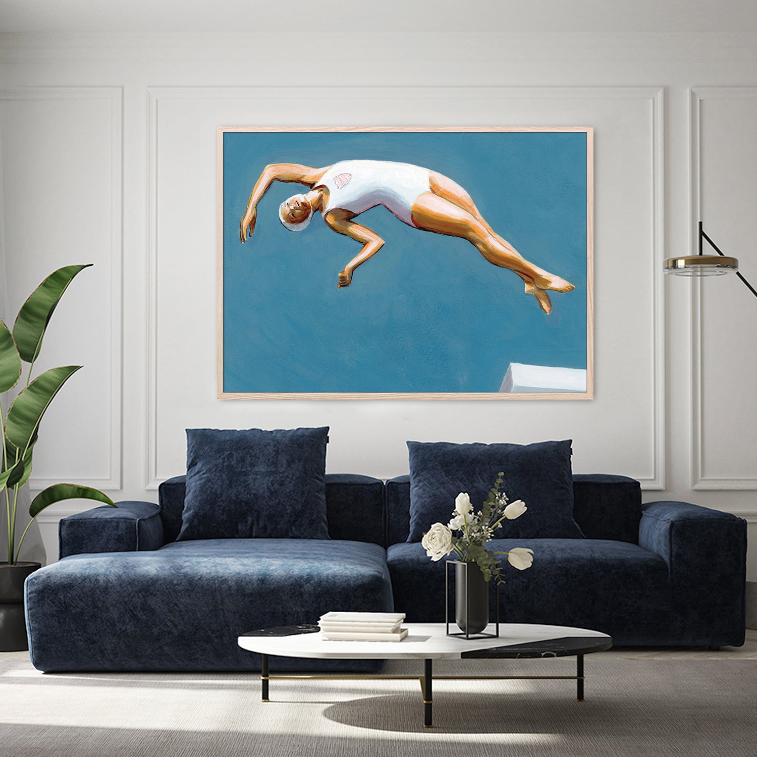 wall-art-print-canvas-poster-framed-Diver in Aqua Sky-8
